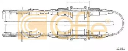 Трос ручного тормоза 10.591 COFLE