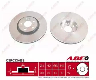 Диск тормозной C3R033ABE ABE
