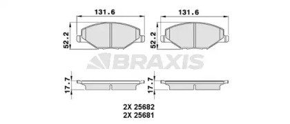Колодки тормозные дисковые AA0258 BRAXIS