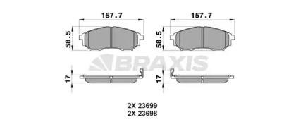 Колодки тормозные дисковые AB0104 BRAXIS