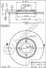 Диск тормозной 08164310 BREMBO