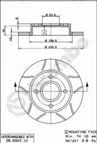 Диск тормозной 08.6903.75 BREMBO