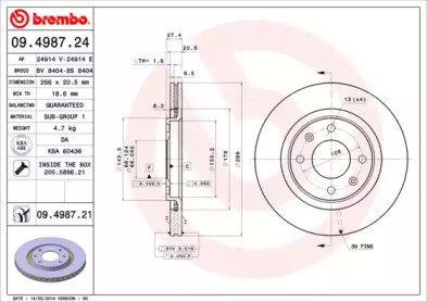 Диск тормозной 09.4987.24 BREMBO