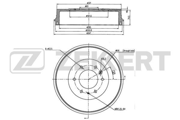 Барабан торм. зад. Ford Ranger I-III 99-, Mazda B-Serie III, IV 98-, BT-50 06- BS-5526 ZEKKERT