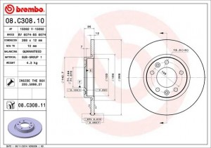 Диск тормозной 08.C308.11 BREMBO