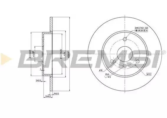 Диск тормозной DBB111S BREMSI
