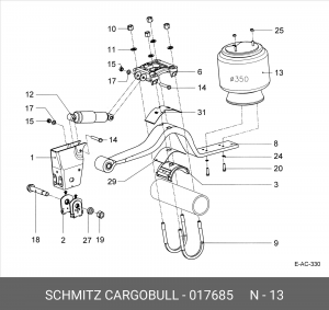 Рессора пневматическая 017685 SCHMITZ CARGOBULL