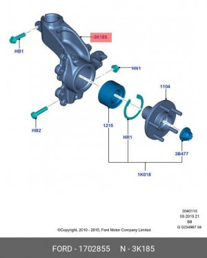Кулак поворотный 1 702 855 FORD