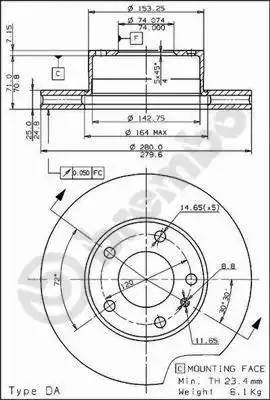 Диск тормозной BS8068 BRECO