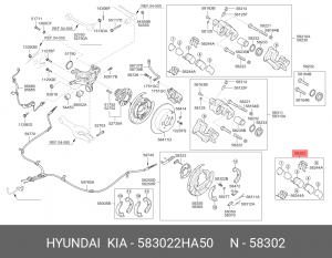 Колодки тормозные дисковые 58302-2HA50 HYUNDAI KIA