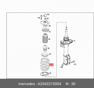 Пружина подвески A2043215004 MERCEDES BENZ