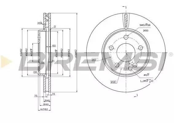 Диск тормозной DBB316V BREMSI