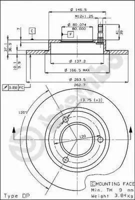 Диск тормозной BS7239 BRECO