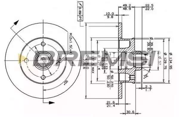 Диск тормозной DBA137S BREMSI