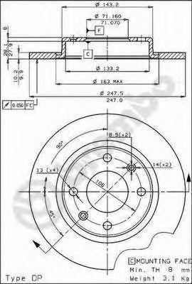 Диск тормозной BS7411 BRECO