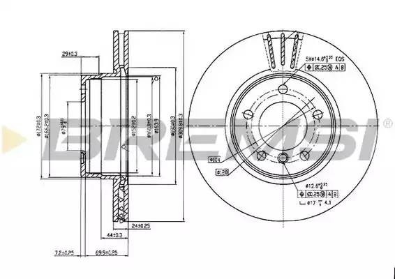 Диск тормозной DBB241V BREMSI