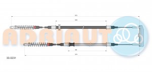 Трос тормоза ручного 33.0231 ADRIAUTO