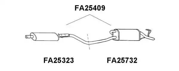 Глушитель - задняя часть системы ОГ FA25732 VENEPORTE