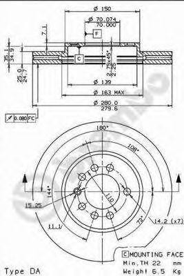Диск тормозной BS8325 BRECO