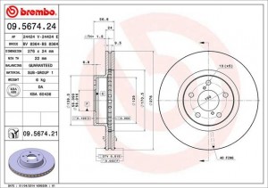 Диск тормозной 09.5674.24 BREMBO