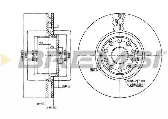 Диск тормозной DBB062V BREMSI