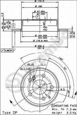 Диск тормозной BS7338 BRECO