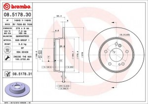 Диск тормозной 08.5178.30 BREMBO