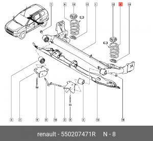 Пружина подвески 550207471R RENAULT