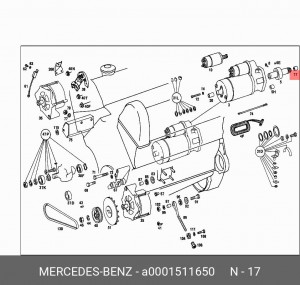 Втулка стартера A 000 151 16 50 MERCEDES BENZ
