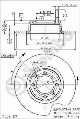 Диск тормозной BS7228 BRECO