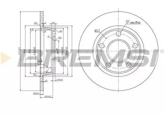 Диск тормозной DBB177S BREMSI