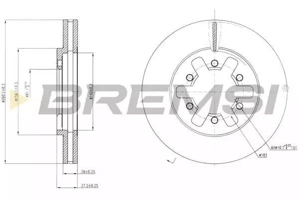 Диск тормозной DBA601V BREMSI