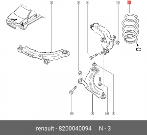 Пружина подвески 8200040094 RENAULT