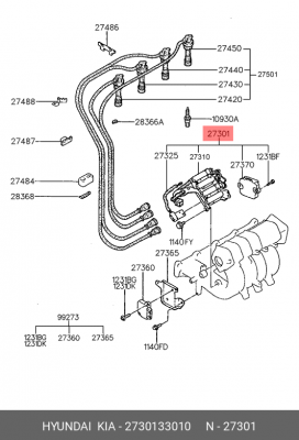Катушка зажигания 2730133010 HYUNDAI KIA