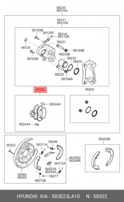 Колодки тормозные дисковые 583023LA10 HYUNDAI KIA
