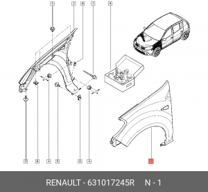 Крыло переднее 631017245R RENAULT