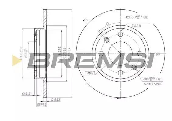 Диск тормозной DBA059S BREMSI