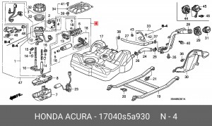 Насос электрический топливной системы 17040S5A930 HONDA ACURA