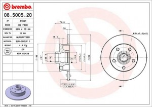 Диск тормозной 08.5005.20 BREMBO