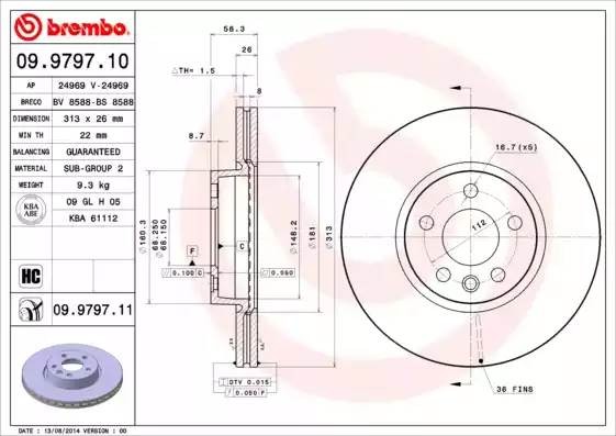 Диск тормозной BS8588 BRECO