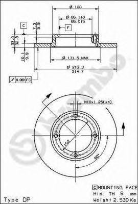 Диск тормозной BS7371 BRECO