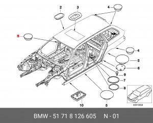 Заглушка  d=25mm 51 71 8 126 605 BMW