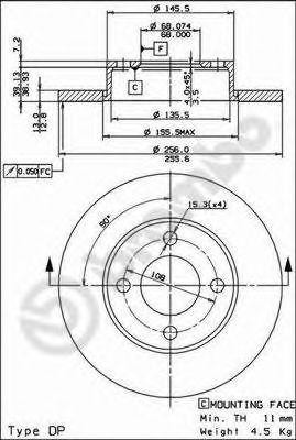 Диск тормозной BS7302 BRECO