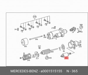 Реле втягивающее стартера A 000 151 51 55 MERCEDES BENZ