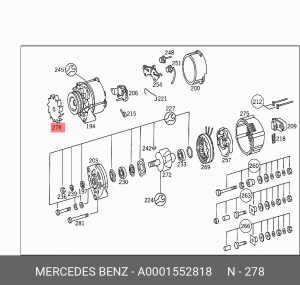 Шкив генератора A0001552818 MERCEDES BENZ