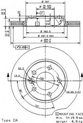 Диск тормозной BS8553 BRECO