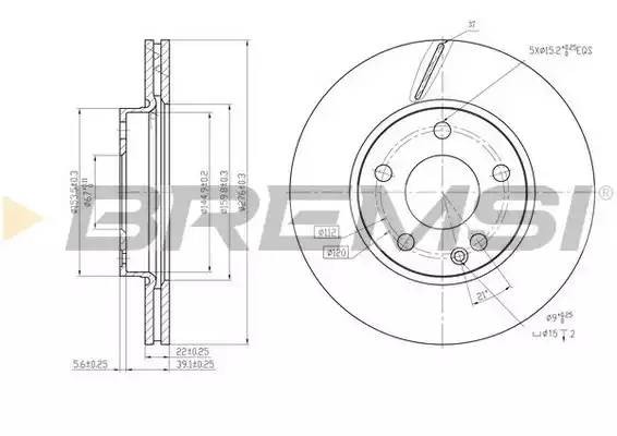Диск тормозной DBB220V BREMSI