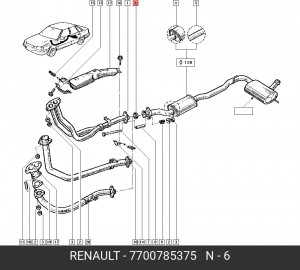 Прокладка системы выпуска ОГ 7700785375 RENAULT