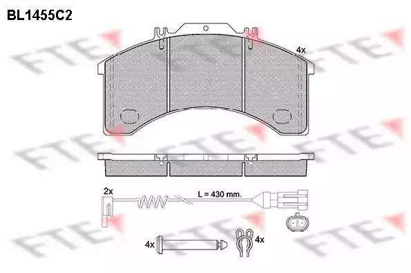 Колодки тормозные дисковые BL1455C2 FTE
