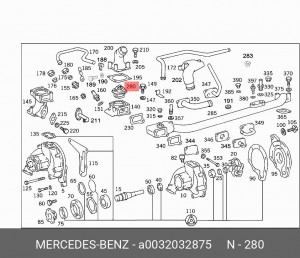 Термостат системы охлаждения A0032032875 MERCEDES BENZ